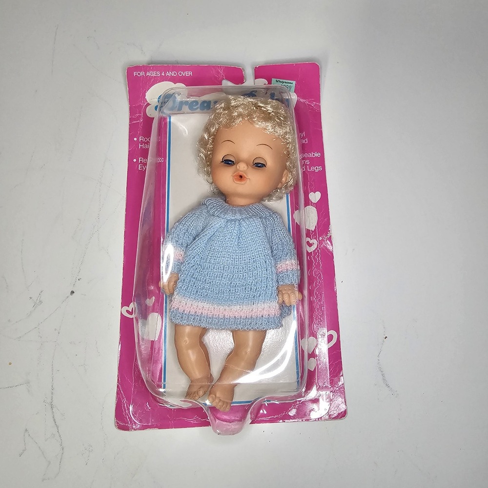 Vintage Dream Baby Sleepy Eye Baby Doll Blue Eyes Vinyl Head Rooted Hair
